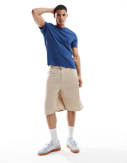 ASOS DESIGN Heavyweight Crew Neck T-shirt In Mid Blue
