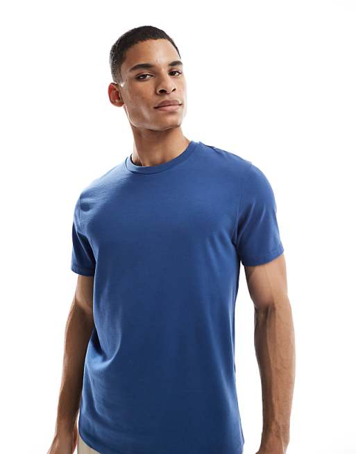 ASOS DESIGN heavyweight crew neck t-shirt in mid blue