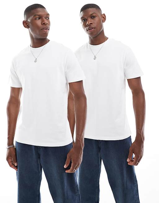 ASOS DESIGN heavyweight crew neck t-shirt in white