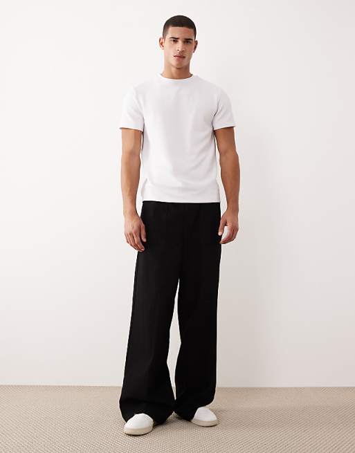 ASOS DESIGN Heavyweight Crew Neck T-shirt In White Texture