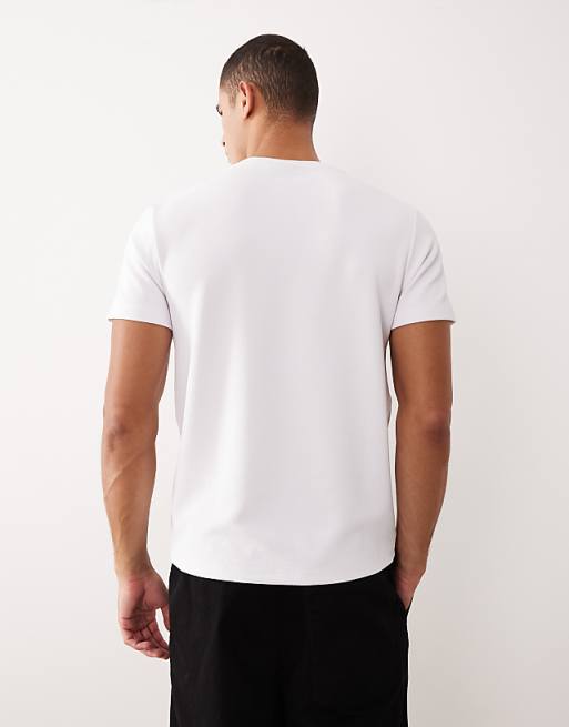 ASOS DESIGN Heavyweight Crew Neck T-shirt In White Texture