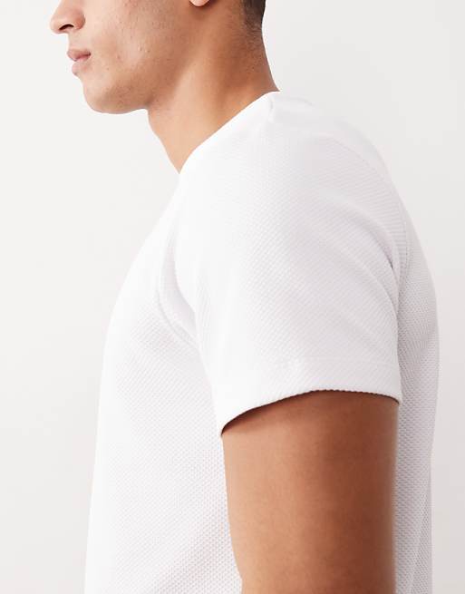 ASOS DESIGN Heavyweight Crew Neck T-shirt In White Texture