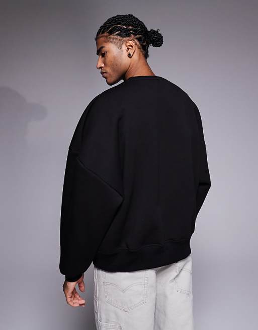 ASOS DESIGN Heavyweight Extreme Oversized Sweatshirt In Scuba-style Fabric In Black