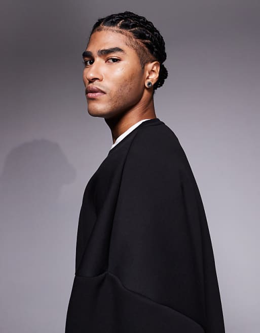 ASOS DESIGN Heavyweight Extreme Oversized Sweatshirt In Scuba-style Fabric In Black