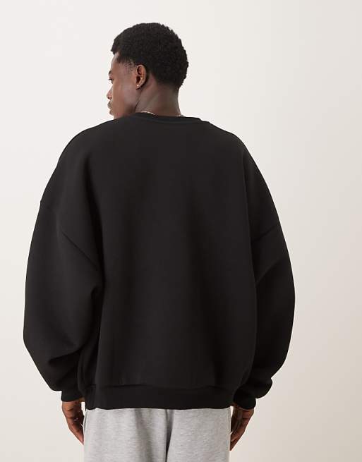 ASOS DESIGN Heavyweight Extreme Oversized Sweatshirt In Scuba-style Fabric In Black