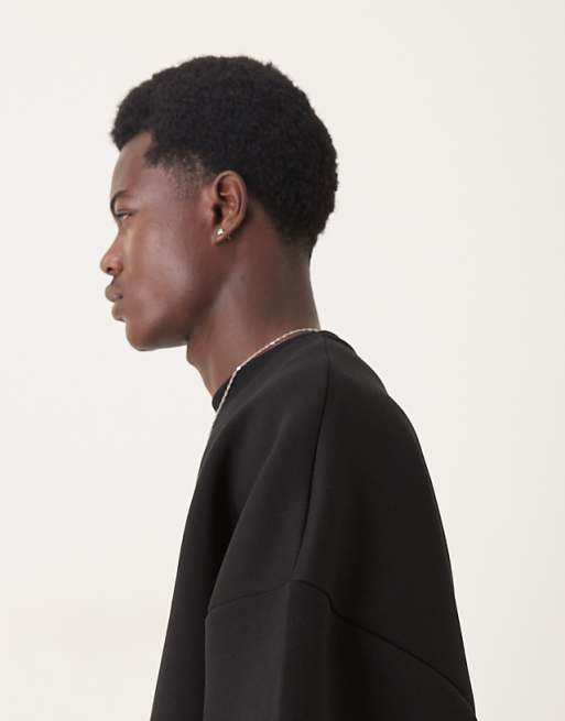 ASOS DESIGN Heavyweight Extreme Oversized Sweatshirt In Scuba-style Fabric In Black