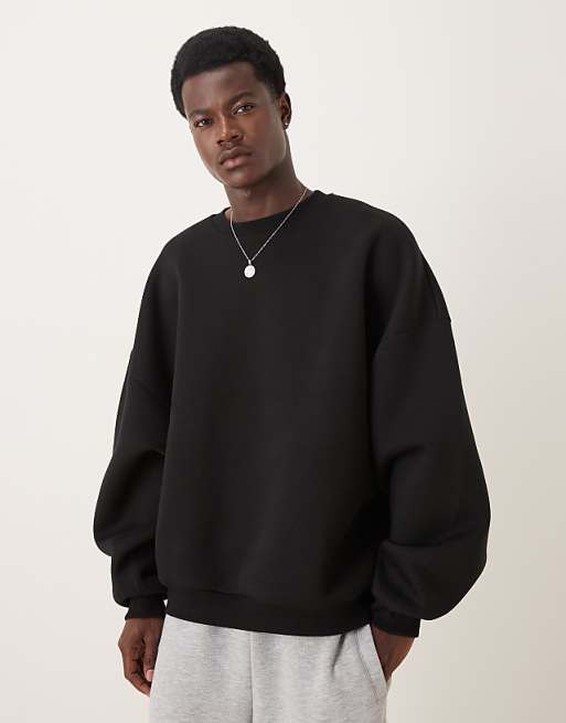 ASOS DESIGN heavyweight extreme oversized sweatshirt in scuba-style fabric in black