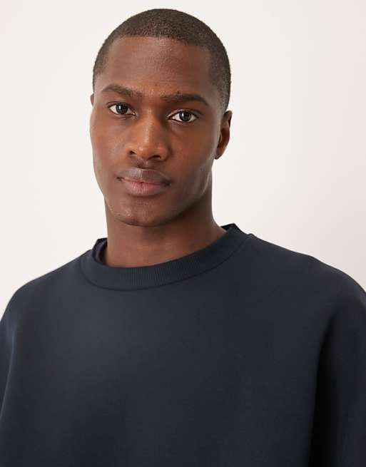 ASOS DESIGN Heavyweight Extreme Oversized Sweatshirt In Scuba-style Fabric In Navy