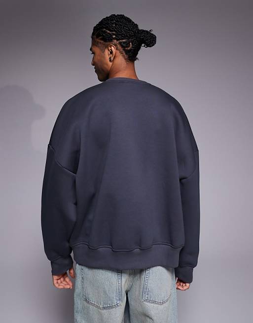 ASOS DESIGN Heavyweight Extreme Oversized Sweatshirt In Scuba-style Fabric In Charcoal