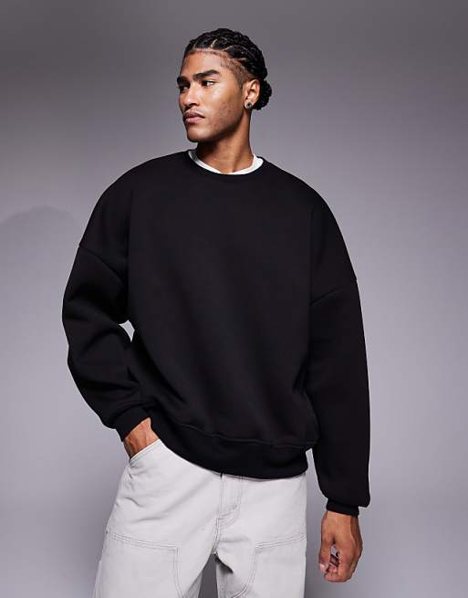 ASOS DESIGN heavyweight extreme oversized sweatshirt in scuba-style fabric in black