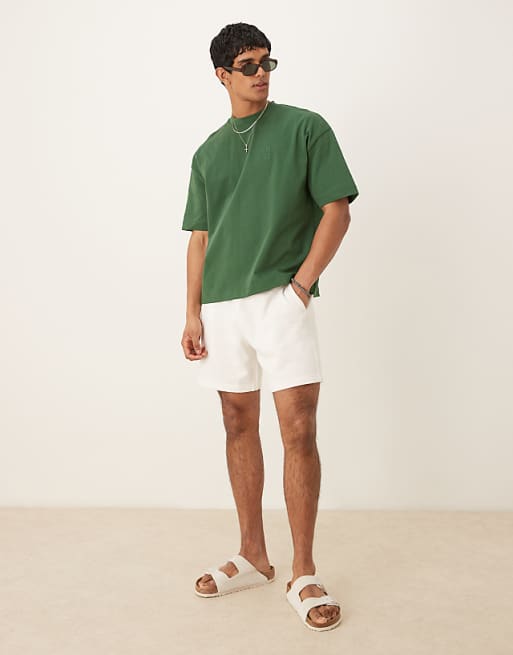 ASOS DESIGN Heavyweight Oversized Boxy Drop Shoulder T-shirt In Green