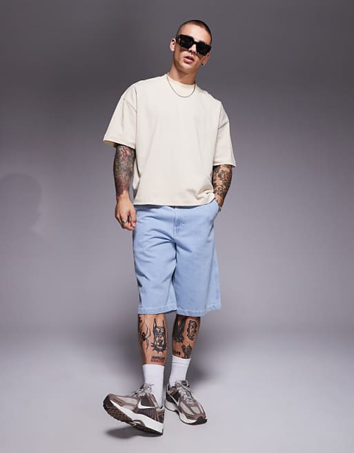 ASOS DESIGN Heavyweight Oversized Boxy Drop Shoulder T-shirt In Cream