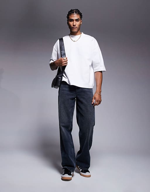 ASOS DESIGN Heavyweight Oversized Boxy Half Sleeve T-shirt In White