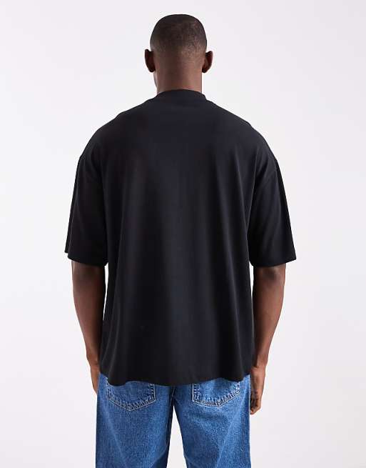 ASOS DESIGN Heavyweight Oversized High Neck T-shirt In Black