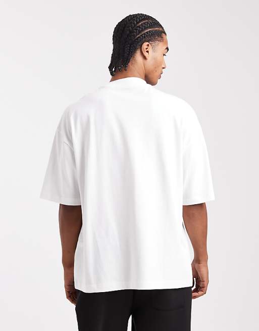 ASOS DESIGN Heavyweight Oversized High Neck T-shirt In White