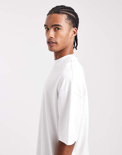 ASOS DESIGN Heavyweight Oversized High Neck T-shirt In White