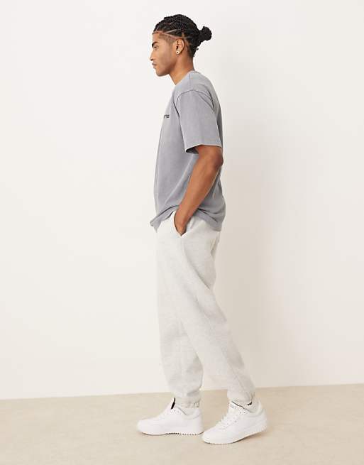ASOS DESIGN Heavyweight Oversized Jogger In Scuba-style Fabric In Ice Marl