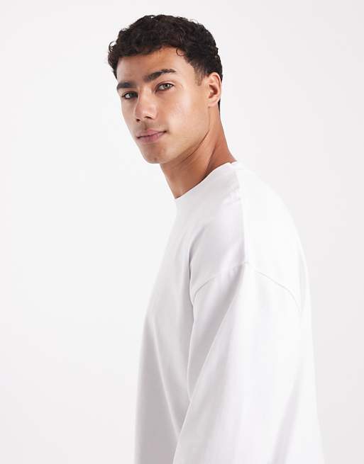 ASOS DESIGN Heavyweight Oversized Long Sleeve T-shirt In White
