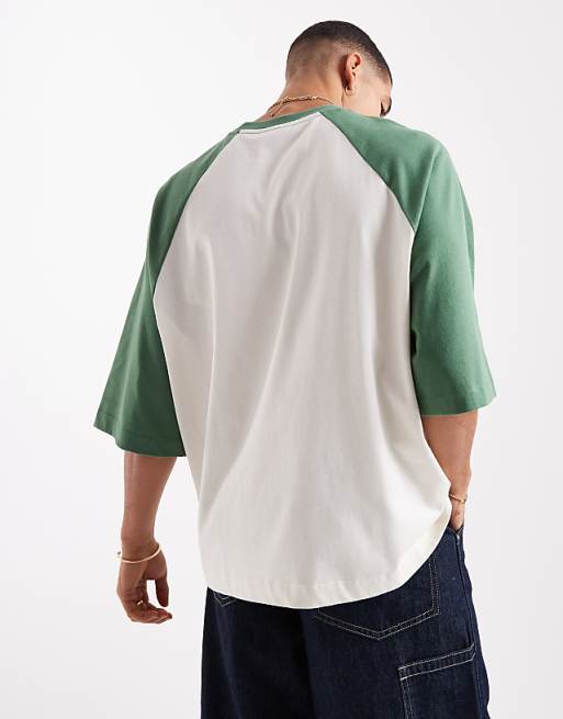 ASOS DESIGN Heavyweight Oversized Raglan T-shirt In Cream