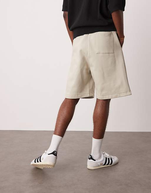 ASOS DESIGN Heavyweight Oversized Shorts 400gsm In Light Beige - BEIGE