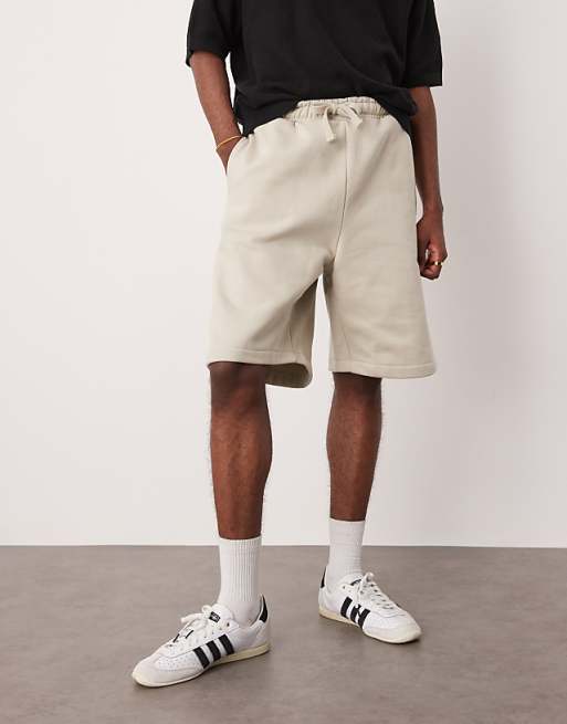 ASOS DESIGN Heavyweight Oversized Shorts 400gsm In Light Beige - BEIGE