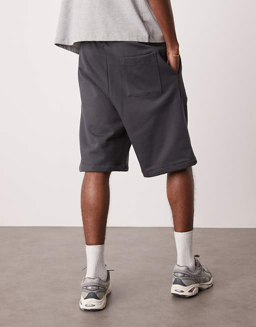 ASOS DESIGN Heavyweight Oversized Shorts 400gsm In Charcoal - CHARCOAL