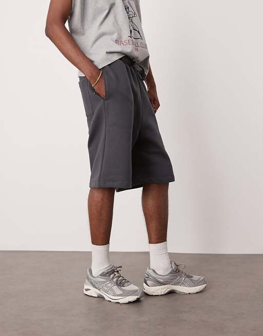 ASOS DESIGN Heavyweight Oversized Shorts 400gsm In Charcoal - CHARCOAL