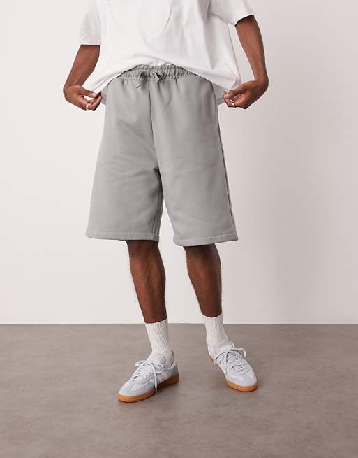 ASOS DESIGN Heavyweight Oversized Shorts 400gsm In Grey - GREY