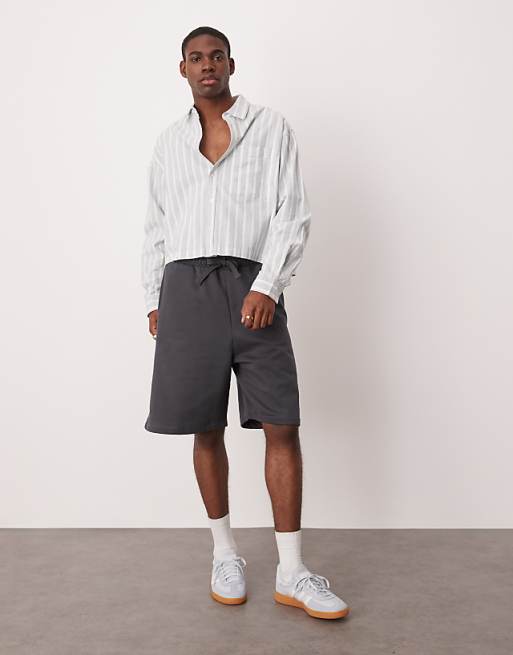ASOS DESIGN heavyweight oversized shorts 400gsm in charcoal - CHARCOAL