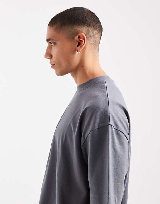 ASOS DESIGN Heavyweight Oversized T-shirt In Charcoal