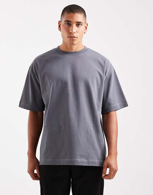 ASOS DESIGN heavyweight oversized t-shirt in charcoal