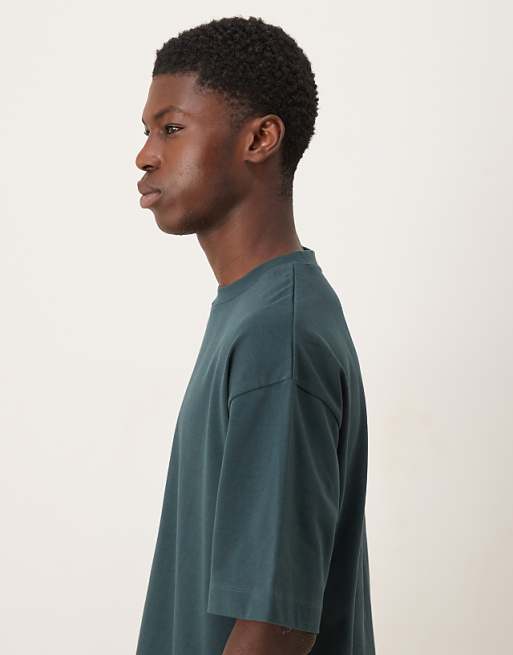 ASOS DESIGN Heavyweight Oversized T-shirt In Dark Green
