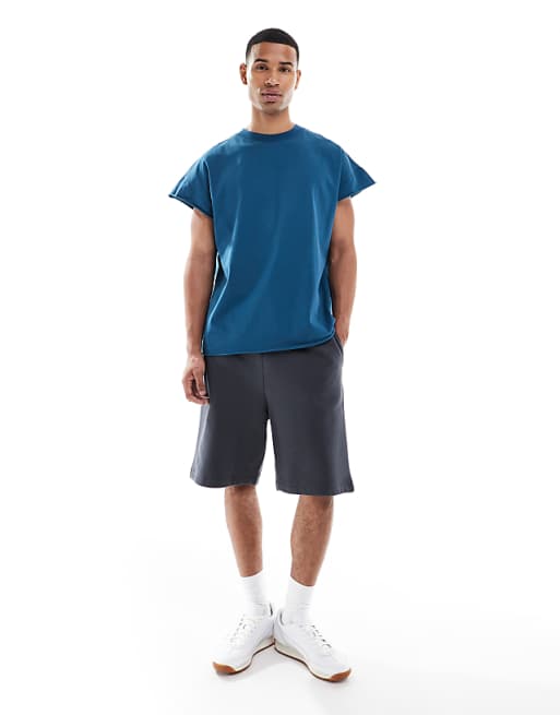 ASOS DESIGN Heavyweight Oversized T-shirt In Garment Dyed Navy