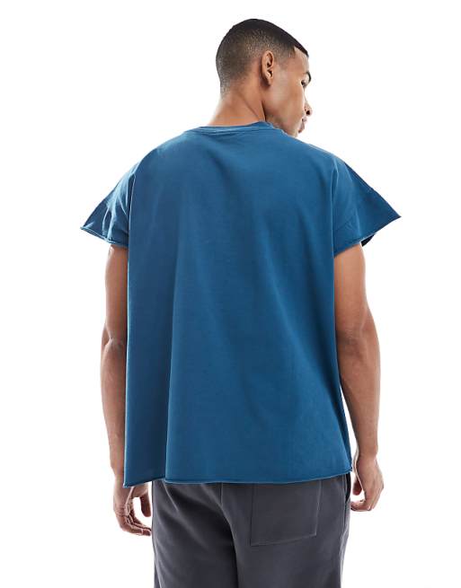 ASOS DESIGN Heavyweight Oversized T-shirt In Garment Dyed Navy