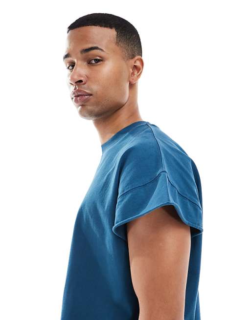 ASOS DESIGN Heavyweight Oversized T-shirt In Garment Dyed Navy