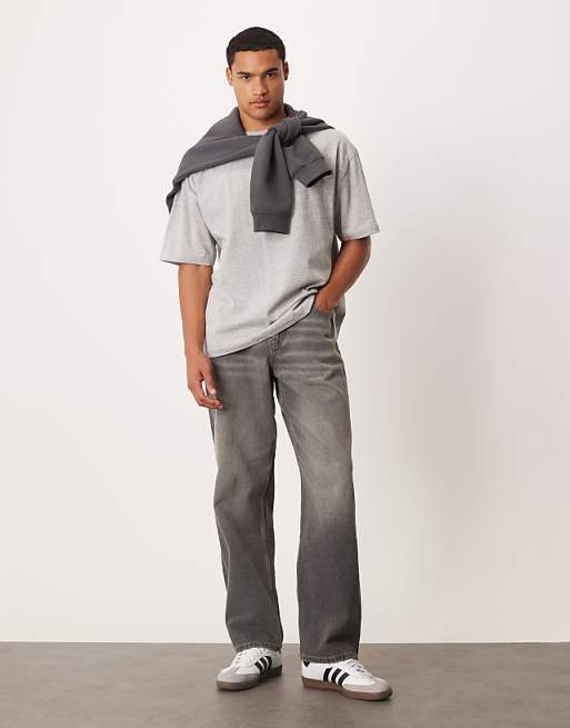 ASOS DESIGN Heavyweight Oversized T-shirt In Grey Marl