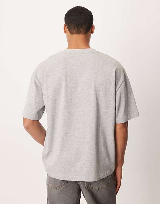 ASOS DESIGN Heavyweight Oversized T-shirt In Grey Marl