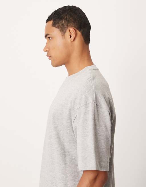 ASOS DESIGN Heavyweight Oversized T-shirt In Grey Marl