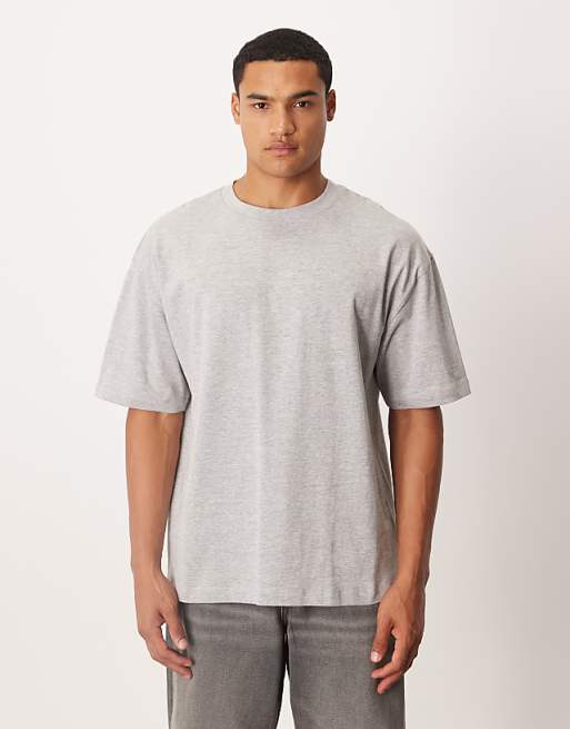 ASOS DESIGN heavyweight oversized t-shirt in grey marl