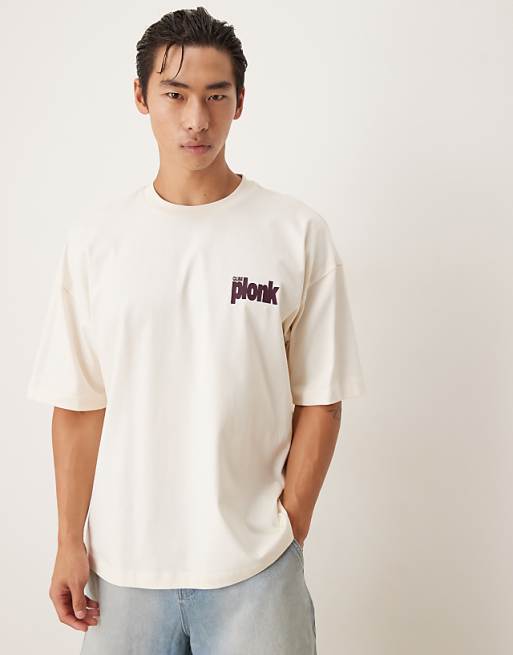 ASOS DESIGN Heavyweight Oversized T-shirt With Cartoon Fruit Print In Off White