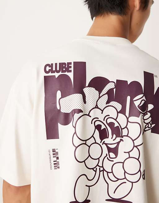 ASOS DESIGN Heavyweight Oversized T-shirt With Cartoon Fruit Print In Off White