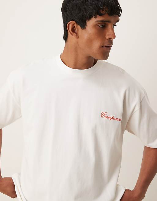 ASOS DESIGN Heavyweight Oversized T-shirt With Chest Print In White