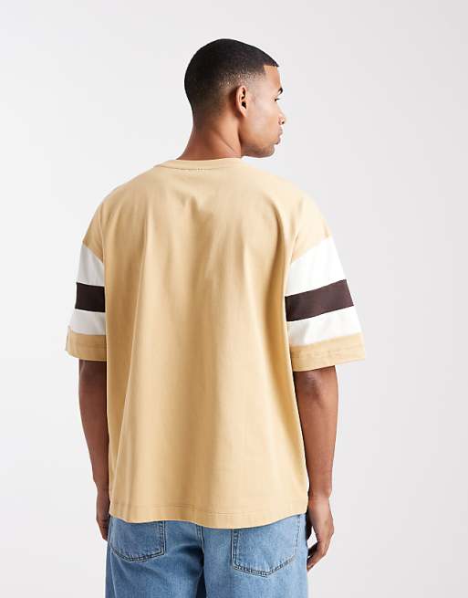 ASOS DESIGN Heavyweight Oversized T-shirt With Contrast Panels In Yellow