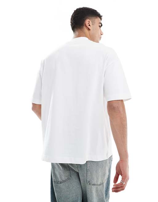 ASOS DESIGN Heavyweight Oversized T-shirt With High Neck In White