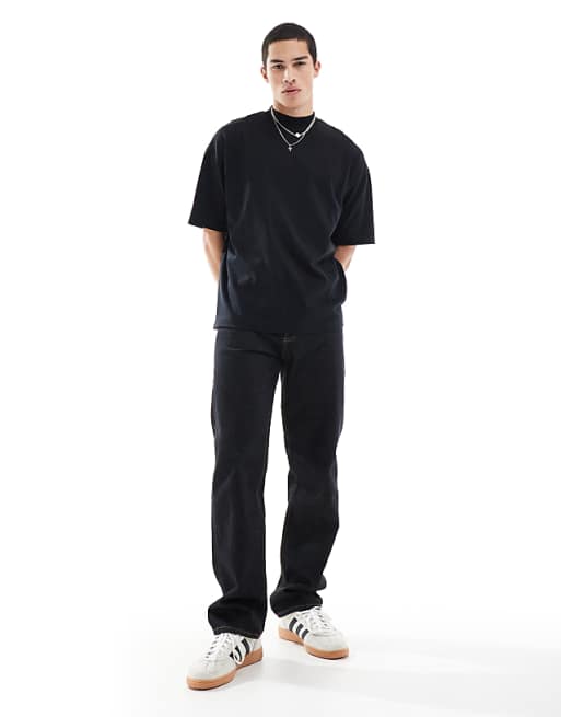 ASOS DESIGN Heavyweight Oversized T-shirt With High Neck In Black
