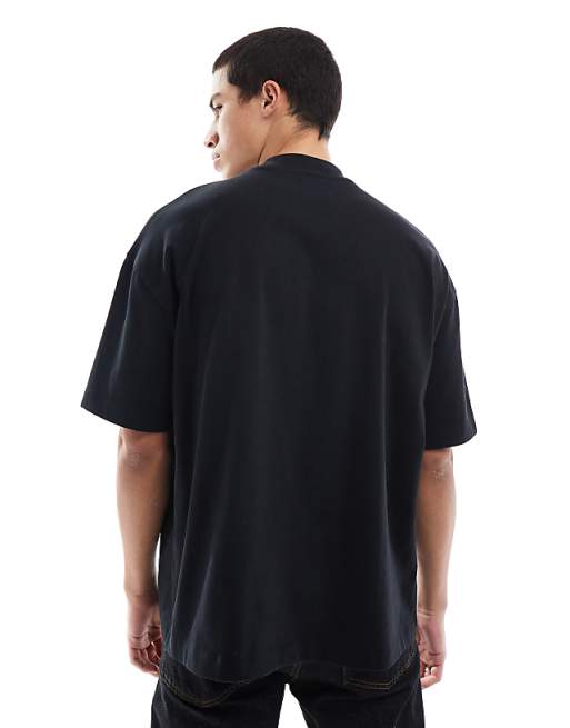 ASOS DESIGN Heavyweight Oversized T-shirt With High Neck In Black