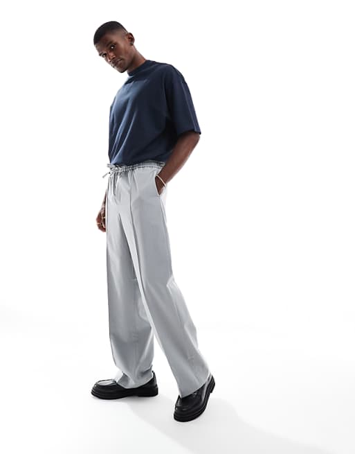 ASOS DESIGN Heavyweight Oversized T-shirt With High Neck In Navy