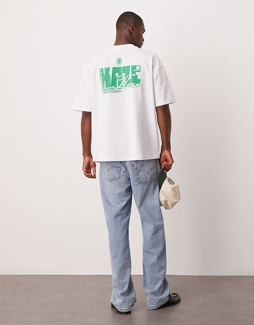 ASOS DESIGN Heavyweight Oversized T-shirt With Print Detail In White