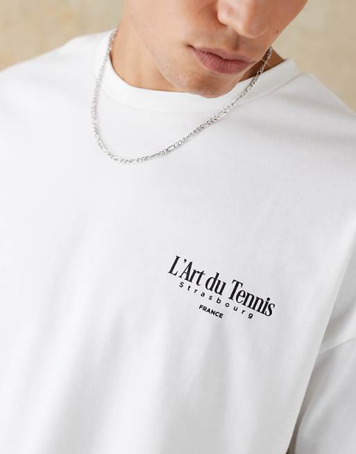 ASOS DESIGN Heavyweight Oversized T-shirt With Summer Graphic In White