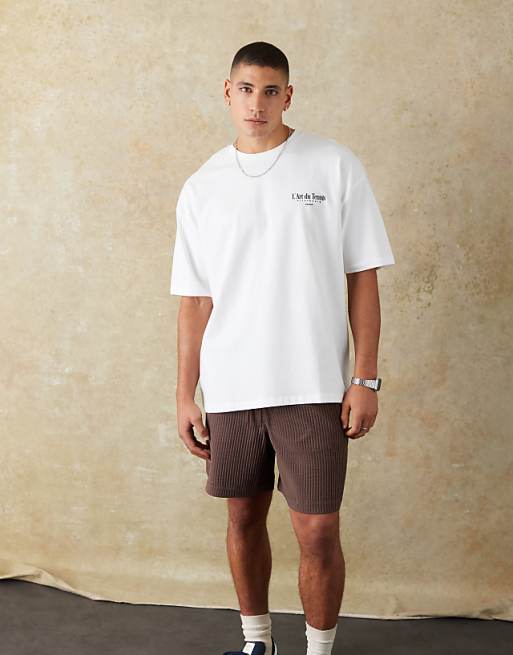 ASOS DESIGN Heavyweight Oversized T-shirt With Summer Graphic In White
